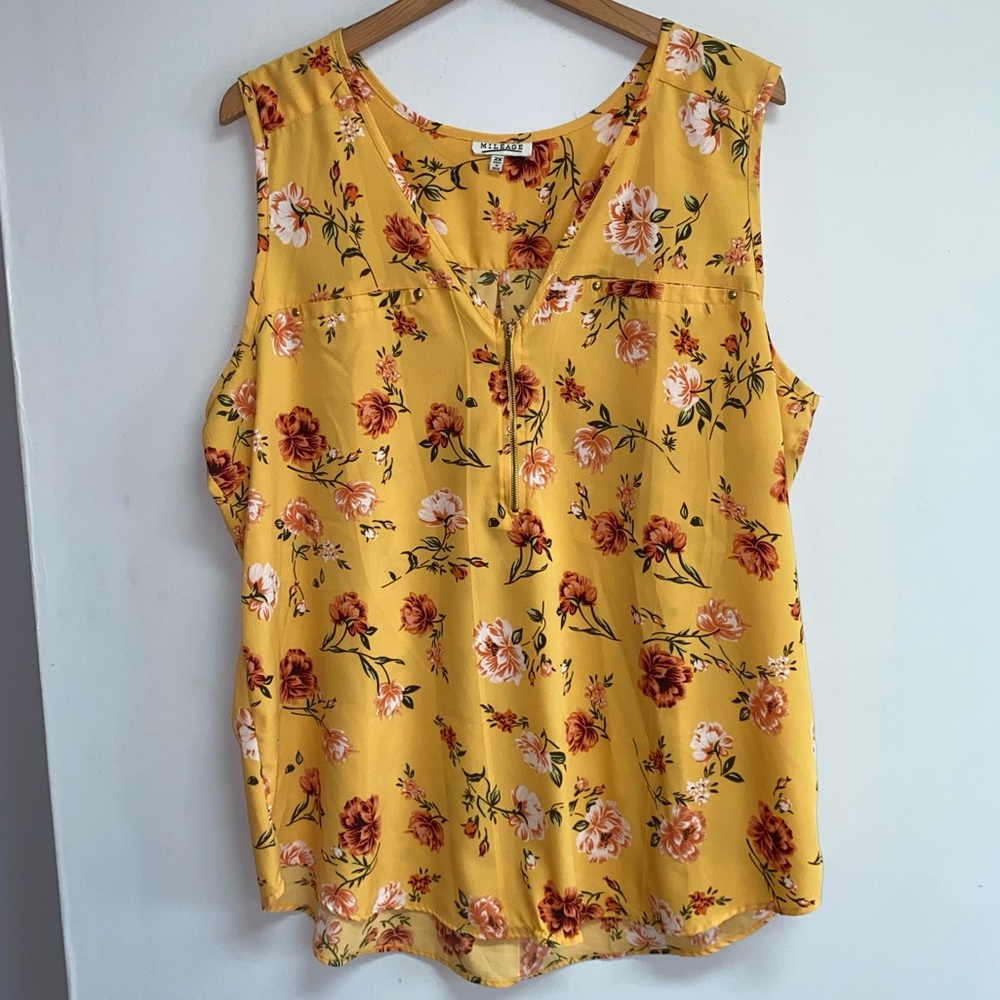 MILEAGE SLEEVELESS TOP - 2X